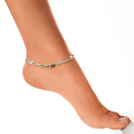 Load image into Gallery viewer, Taraash 925 sterling silver single chain with bead anklets for women - Taraash