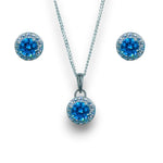 Load image into Gallery viewer, Taraash 925 Sterling Silver Sky Blue CZ Jewellery Set For Women - Taraash