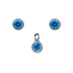Load image into Gallery viewer, Taraash 925 Sterling Silver Sky Blue CZ Pendant Set For Women - Taraash