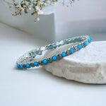 Load image into Gallery viewer, Taraash 925 Sterling Silver Sky Blue Marquise Bangle For Women - Taraash
