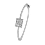 Load image into Gallery viewer, Taraash 925 Sterling Silver Square Shape Cz Bangle Kada For Women - Taraash