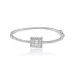 Load image into Gallery viewer, Taraash 925 Sterling Silver Square Shape Cz Bangle Kada For Women - Taraash
