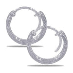 Load image into Gallery viewer, Taraash 925 Sterling Silver Texture Design Hoop For Women - Taraash