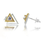 Load image into Gallery viewer, Taraash 925 Sterling Silver Trinagle Earrings | Stud | Studs For Women - Taraash