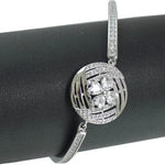 Load image into Gallery viewer, Taraash 925 Sterling Silver White Cz Fancy Round shape Bangle For Women | Openable Kada - Taraash