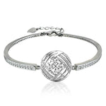 Load image into Gallery viewer, Taraash 925 Sterling Silver White Cz Fancy Round shape Bangle For Women | Openable Kada - Taraash