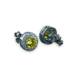 Load image into Gallery viewer, Taraash 925 Sterling Silver Yellow Cz Stud Earring For Women - Taraash