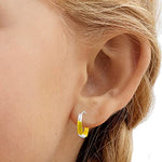 Load image into Gallery viewer, Taraash 925 Sterling Silver Yellow Enamel Hoops For Girls - Taraash