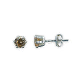 Taraash 925 Sterling Silver Yellow Sapphire Round Solitaire CZ Stud Earrings For Women CBER226I-03 - Taraash