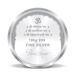 Load image into Gallery viewer, Taraash 999 Purity 100 grams Laxmi Ganesha Saraswati Silver Coin By ACPL - Taraash