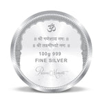 Load image into Gallery viewer, Taraash 999 Purity 100 grams Laxmi Ganesha Silver Coin By ACPL - Taraash