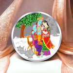 Load image into Gallery viewer, Taraash 999 Purity 10Gm Radha Krishna with Deer Silver Coin By ACPL - Taraash