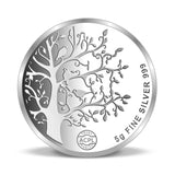 Taraash 999 Purity 5 grams Banyan Tree Silver Coin By ACPL - Taraash