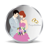 Taraash 999 Silver 10 Gram Wedding Coin For Newly Married Couple CF24R12G10W - Taraash