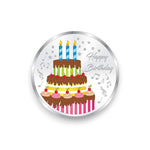 Load image into Gallery viewer, Taraash 999 silver enamel cake design happy birthday 50 gms coin for gifting by ACPL - Taraash