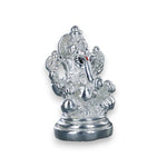 Load image into Gallery viewer, Taraash 999 Silver Ganesha Sitting on Aasan with Farshi in Hands Idol For Gifting - Taraash
