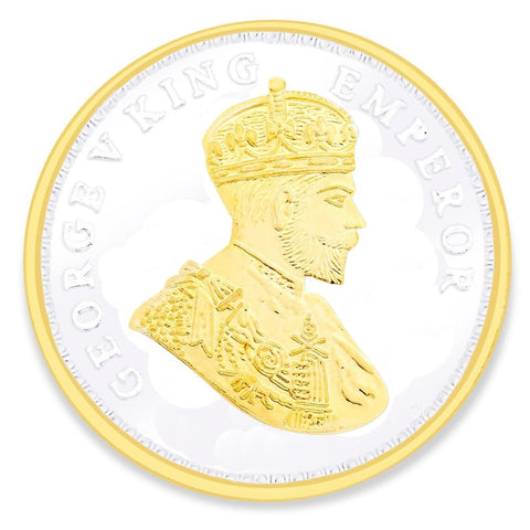 Taraash 999 Silver George V King Emperor Two - Tone Coin COIN-GVKG 20G - Taraash