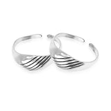 Taraash Engraved Pattern 925 Sterling Silver Toe Ring For Women LR0634A - Taraash