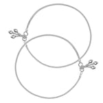 Load image into Gallery viewer, Taraash Single Line Plain Ending with Heart Charm 925 Sterling Silver Anklet For Women AN0536S - Taraash