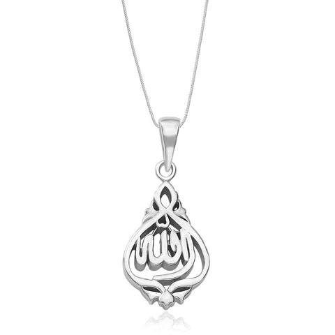 Taraash Sterling Silver Allah Pendant with chain For Unisex COMBO PDCH 123 - Taraash