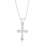 Load image into Gallery viewer, Taraash Sterling Silver Cz Cross Pendant With Chain For Unisex COMBO PDCH 81 - Taraash