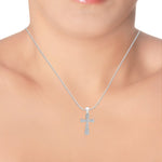 Load image into Gallery viewer, Taraash Sterling Silver Cz Cross Pendant With Chain For Women COMBO PDCH 142 - Taraash
