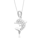 Load image into Gallery viewer, Taraash Sterling Silver Cz Dolphin Pendant Locket With Chain For Unisex COMBO PDCH 70 - Taraash