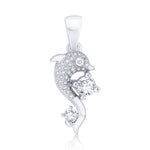 Load image into Gallery viewer, Taraash Sterling Silver Cz Dolphin Pendant With Chain For Women COMBO PDCH 143 - Taraash