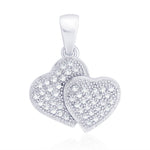 Load image into Gallery viewer, Taraash Sterling Silver Cz Double Heart Pendant With Chain For Women COMBO PDCH 141 - Taraash