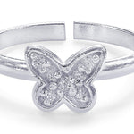 Load image into Gallery viewer, Taraash Sterling Silver Cz Embellished Butterfly Toe Ring For Women LR1240S - Taraash