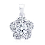 Load image into Gallery viewer, Taraash Sterling Silver Cz Floral Pendant With Chain For Women COMBO PDCH 138 - Taraash