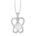 Load image into Gallery viewer, Taraash Sterling Silver CZ & Pearl Butterfly Pendant Set For Women PEMR4011V - Taraash