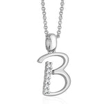 Load image into Gallery viewer, Taraash Sterling Silver Cz Studded Initial "B" Pendant For Men /Women CBPD028I-02 - Taraash