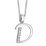Load image into Gallery viewer, Taraash Sterling Silver CZ Studded Initial "D" Pendant For Men /Women CBPD028I-04 - Taraash