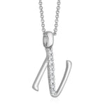 Load image into Gallery viewer, Taraash Sterling Silver CZ Studded Initial "N" Pendant For Men /Women CBPD028I-08 - Taraash