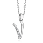 Load image into Gallery viewer, Taraash Sterling Silver Cz Studded Initial "V" Pendant For Men /Women CBPD028I-12 - Taraash