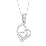 Load image into Gallery viewer, Taraash Sterling Silver Double Heart Pendant With Chain For Women COMBO PDCH 96 - Taraash