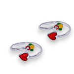 Load image into Gallery viewer, Taraash Sterling Silver Enamel Floral & Heart Top Openable Toe Ring For Women LR1271S - Taraash