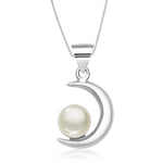 Load image into Gallery viewer, Taraash Sterling Silver Half Moon Pendant With Chain For Unisex COMBO PDCH 63 - Taraash
