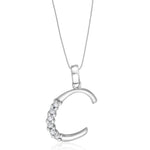 Load image into Gallery viewer, Taraash Sterling Silver Initial "C" Cz Pendant With Chain For Unisex COMBO PDCH 128 - Taraash