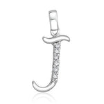 Load image into Gallery viewer, Taraash Sterling Silver Initial "J" CZ Pendant For Men /Women CBPD028I-05 - Taraash