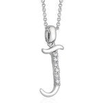 Load image into Gallery viewer, Taraash Sterling Silver Initial "J" CZ Pendant For Men /Women CBPD028I-05 - Taraash