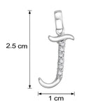 Load image into Gallery viewer, Taraash Sterling Silver Initial "J" Cz Pendant With Chain For Unisex COMBO PDCH 130 - Taraash