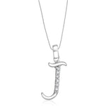 Load image into Gallery viewer, Taraash Sterling Silver Initial "J" Cz Pendant With Chain For Unisex COMBO PDCH 130 - Taraash