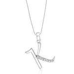 Load image into Gallery viewer, Taraash Sterling Silver Initial "K" Cz Pendant With Chain For Unisex COMBO PDCH 131 - Taraash