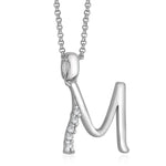 Load image into Gallery viewer, Taraash Sterling Silver Initial "M" CZ Pendant For Men /Women CBPD028I-07 - Taraash