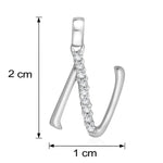 Load image into Gallery viewer, Taraash Sterling Silver Initial "N" Cz Pendant With Chain For Unisex COMBO PDCH 133 - Taraash