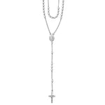 Load image into Gallery viewer, Taraash Sterling Silver Oval Beaded Rosary Neckchain For Unisex NK1374S - Taraash