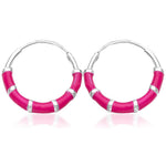 Load image into Gallery viewer, Taraash Sterling Silver Pink Enamel Hoop Earring For Women - Taraash