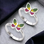 Load image into Gallery viewer, Taraash Sterling Silver Pretty Enamel Butterfly Toe Ring For Women LR1257S - Taraash